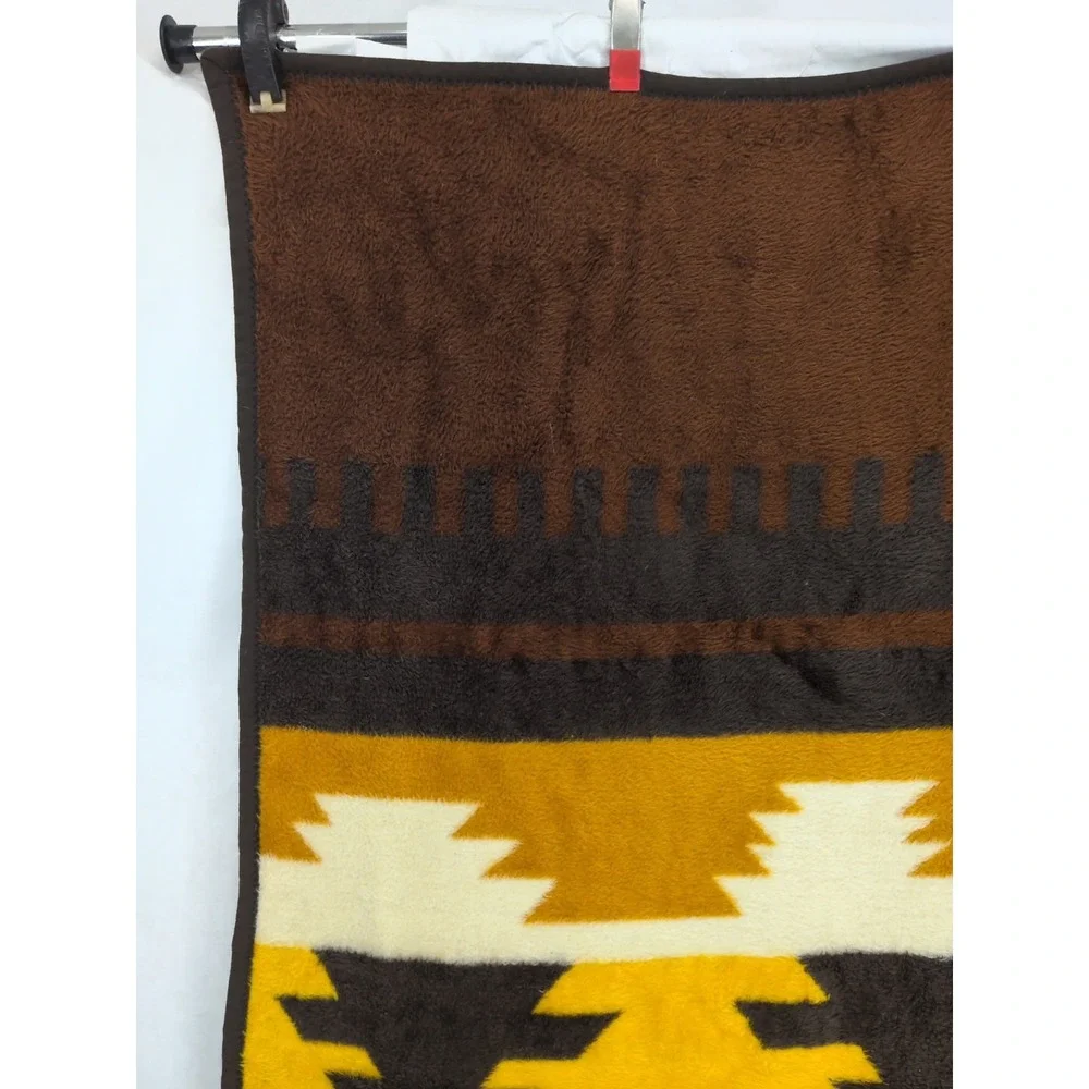 Vintage Beiderlack Blanket Aztec Colorful Reversible Southwest 54x70 Desert